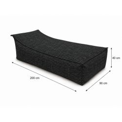 Maxi Outdoor Daybed 200x90x40 cm – bain de soleil, pouf géant et méridienne de jardin 01