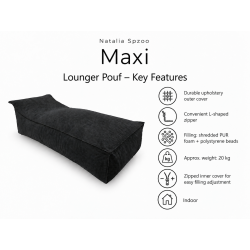 Maxi Indoor 200x90x40 cm – pouf géant, méridienne et chaise longue intérieure B15