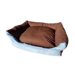 Lit pour chien MAX taille L en marron et bleu