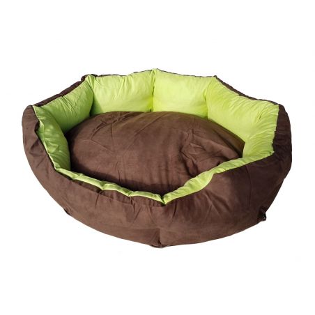 Lit pour chien NORA taille S en marron et vert Lit pour chien NORA taille S en marron et vert