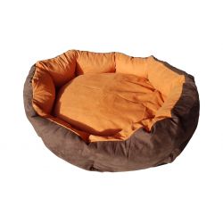 Lit pour chien NORA taille S en marron et orange