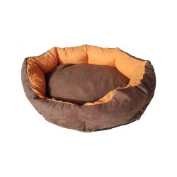 Lit pour chien NORA taille M en marron et orange