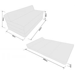 Matelas pliant 200 x 120 x 10 cm - 1009