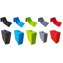 Matelas pliant en faux cuir 195 x 65 x 8 cm gris