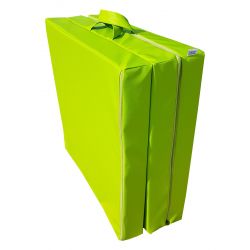 Matelas pliant en faux cuir 195 x 65 x 8 cm vert
