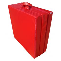 Matelas pliant en faux cuir 195 x 65 x 8 cm rouge
