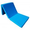 Matelas pliant en faux cuir 195 x 65 x 8 cm bleu