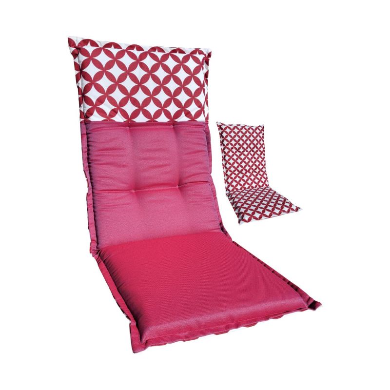 Matelas-coussin à deux faces 120 x 45 cm pour chaise de jardin à haut dossier 2863401