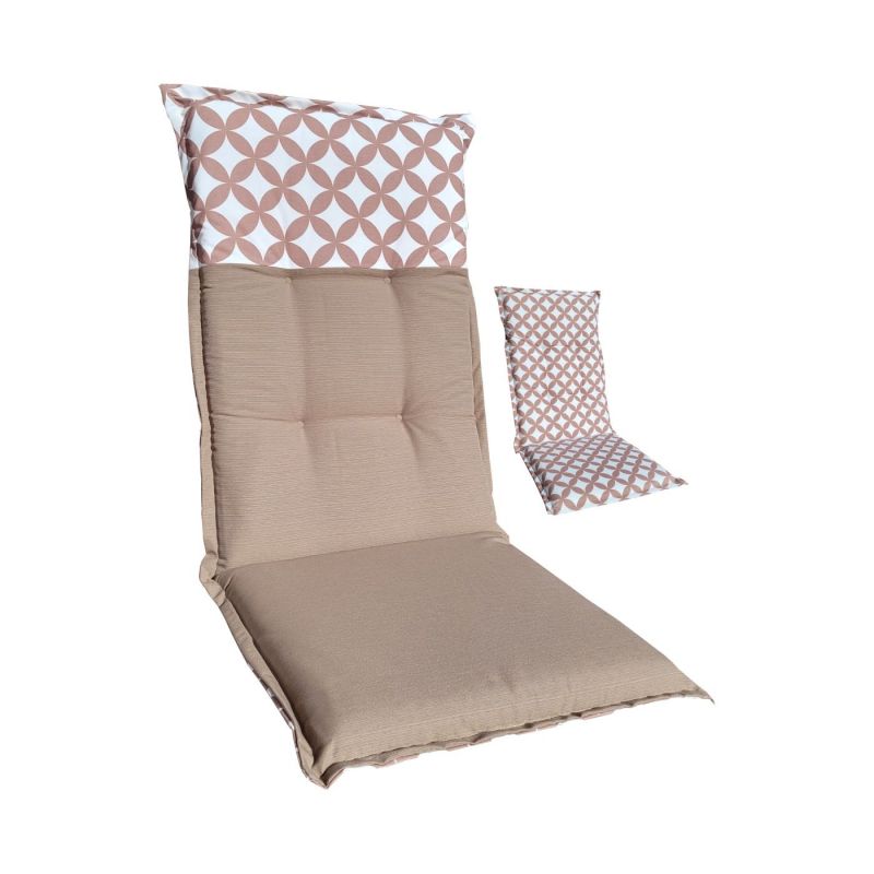 Matelas-coussin à deux faces 120 x 45 cm pour chaise de jardin à haut dossier 2863601