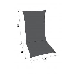 Matelas à coussin double face 118 x 45 cm pour chaise de jardin à dossier haut 1516101