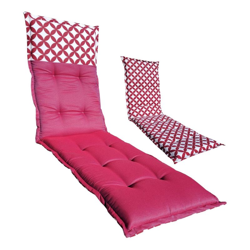 Matelas à deux faces 190 x 55 cm pour un lit de jardin, bain de soleil 2863405