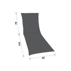 Matelas à deux faces 190 x 55 cm pour un lit de jardin, bain de soleil 2863405