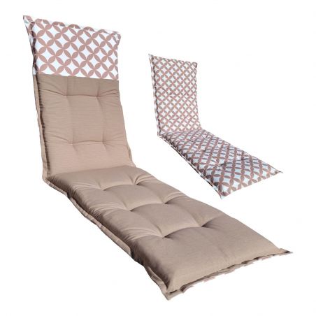 Matelas à deux faces 190 x 55 cm pour un lit de jardin, bain de soleil 2863605