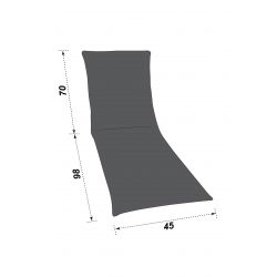 Coussin matelas à deux faces 168 x 45 cm pour transat, bain de soleil 1516104