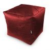 Pouf cube un repose-pied rouge foncé