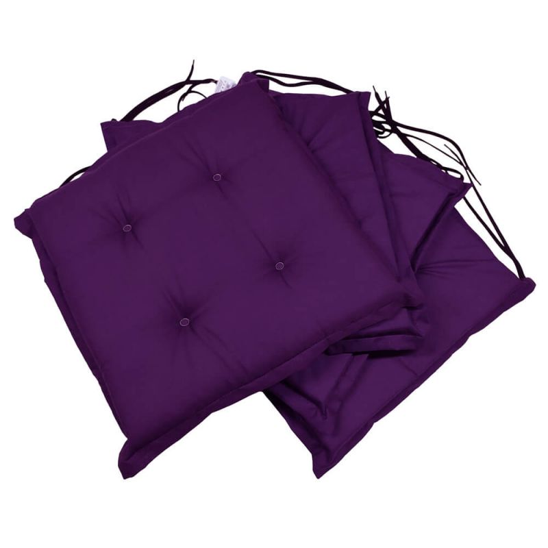 Coussins galettes de chaise 40x40x3 cm 001- jeu de 4 pièces