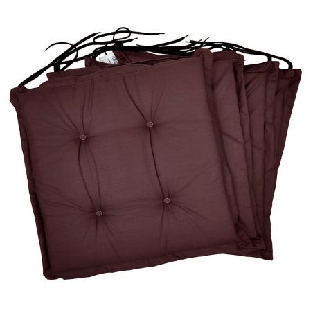 Coussins galettes de chaise 40x40x3 cm 002- jeu de 4 pièces