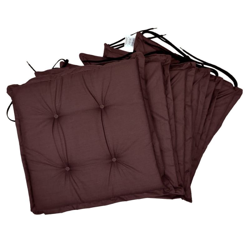 Coussins galettes de chaise 40x40x3 cm 002- jeu de 6 pièces