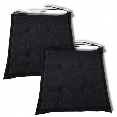 Coussins galettes de chaise 40x40x3 cm 0001- jeu de 2 pièces