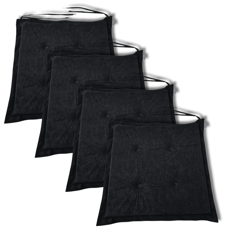 Coussins galettes de chaise 40x40x3 cm 0001- jeu de 4 pièces