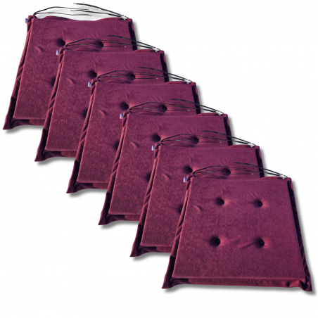 Coussins galettes de chaise 40x40x3 cm 1224 - jeu de 6 pièces