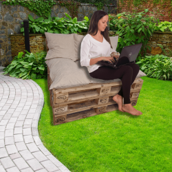 Lot de coussins de palette de jardin avec fermeture éclair 1009