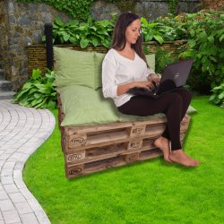 Lot de coussins de palette de jardin avec fermeture éclair 1229