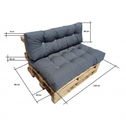Matelas coussin pour canapé palette DOSSIER – ANTHRACITE