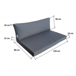 Coussins pour Canapé Palette avec fermeture éclair Anthracite