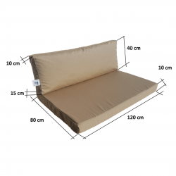 Coussins pour Canapé Palette avec fermeture éclair beige