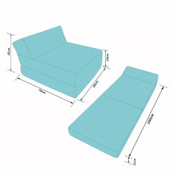 Matelas fauteuil pliant 160x60x12 cm - 1224