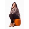 Housse pour pouf cube LITTLE POINT - rouge foncé
