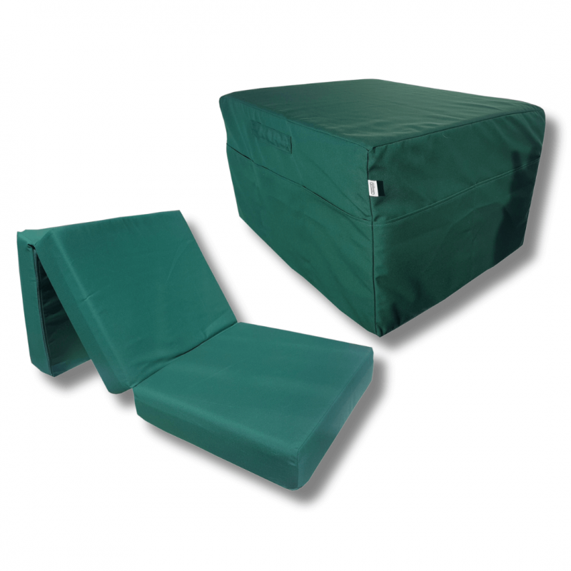Matelas pliant visco Lux avec housse extérieure 195 x 75 x 15 cm - Vert