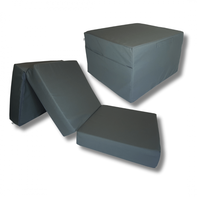 Matelas pliant visco Lux avec housse extérieure 195 x 75 x 15 cm - Anthracite