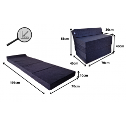 Matelas fauteuil pliant 195x70x10 cm - 0001