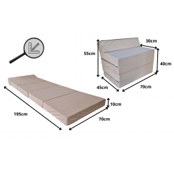 Matelas fauteuil pliant 195x70x10 cm - 1009
