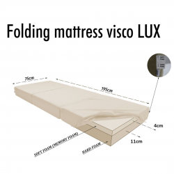 Matelas pliant visco Lux 195 x 75 x 15 cm - B50